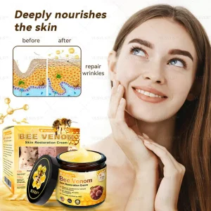 VLSVLS™ Bee Venom Skin Restoration Cream, Anti-aging, Hydrating, Skin Repair, Even Tone, Acne and Dark Spot Treatment, Wart and Mole Removal, Psoriasis Relief