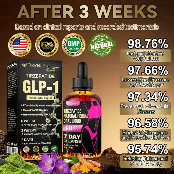 TOOYES TIRZEPATIDE GLP-1 Herbal Oral Liquid