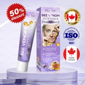 VLSVLS® Bee Venom Intensive Repair Cream 🐝 (Anti-Aging,Hydration, Skin Repair, Acne & Dark Spot Treatment, Wart & Mole Removal, Psoriasis Relief) 🌸- Formulated in 🇨🇦 | 20g