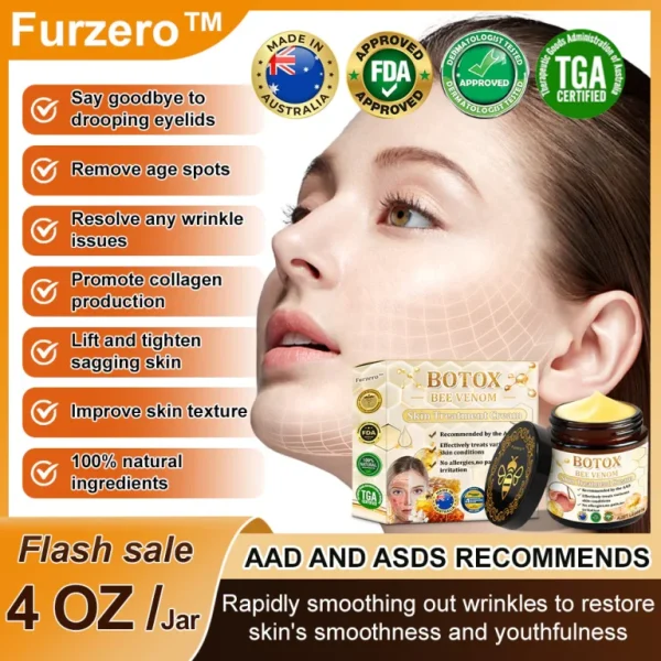 👨‍⚕️Mayo Clinic Official: Furzero™ Botox Skin Treatment Cream Anti-aging, Hydrating, Skin Repair, Even Tone, Acne and Dark Spot Treatment, Wart and Mole Removal, Psoriasis Relief