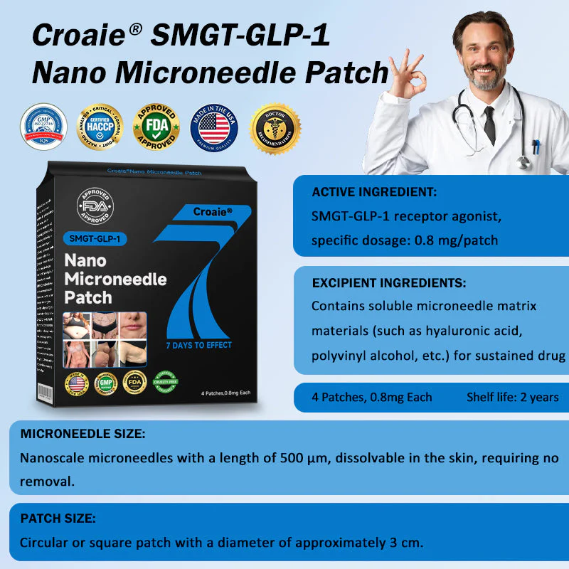 CROAIE Nano Microneedle Patch with SMGT-GLP-1 & Matrixyl 3000 – Slimming 7 CROAIE Nano Microneedle Patch with SMGT-GLP-1 & Matrixyl 3000 – Slimming