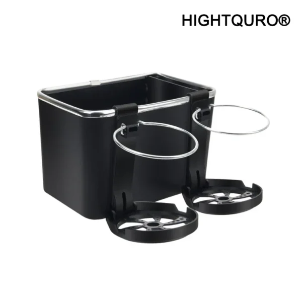 HIGHTQURO® Armrest Storage Box with 2 Cup Holders