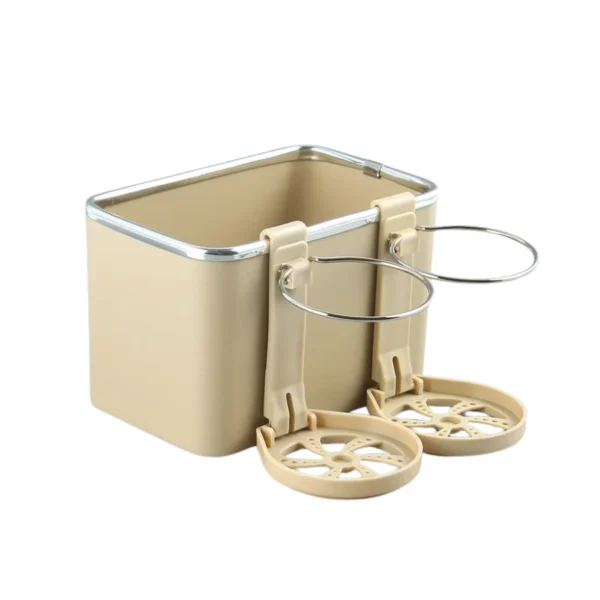 HIGHTQURO® Armrest Storage Box with 2 Cup Holders